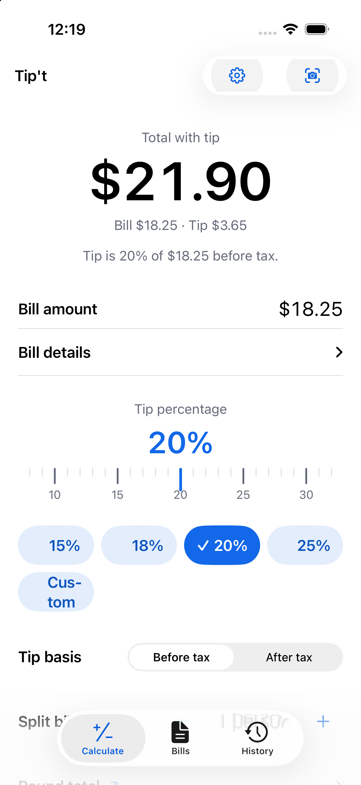 Tip't 2.0 in light mode