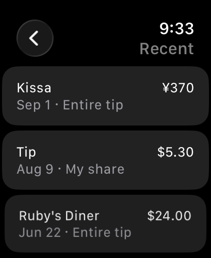Tip't 2.0 Apple Watch companion