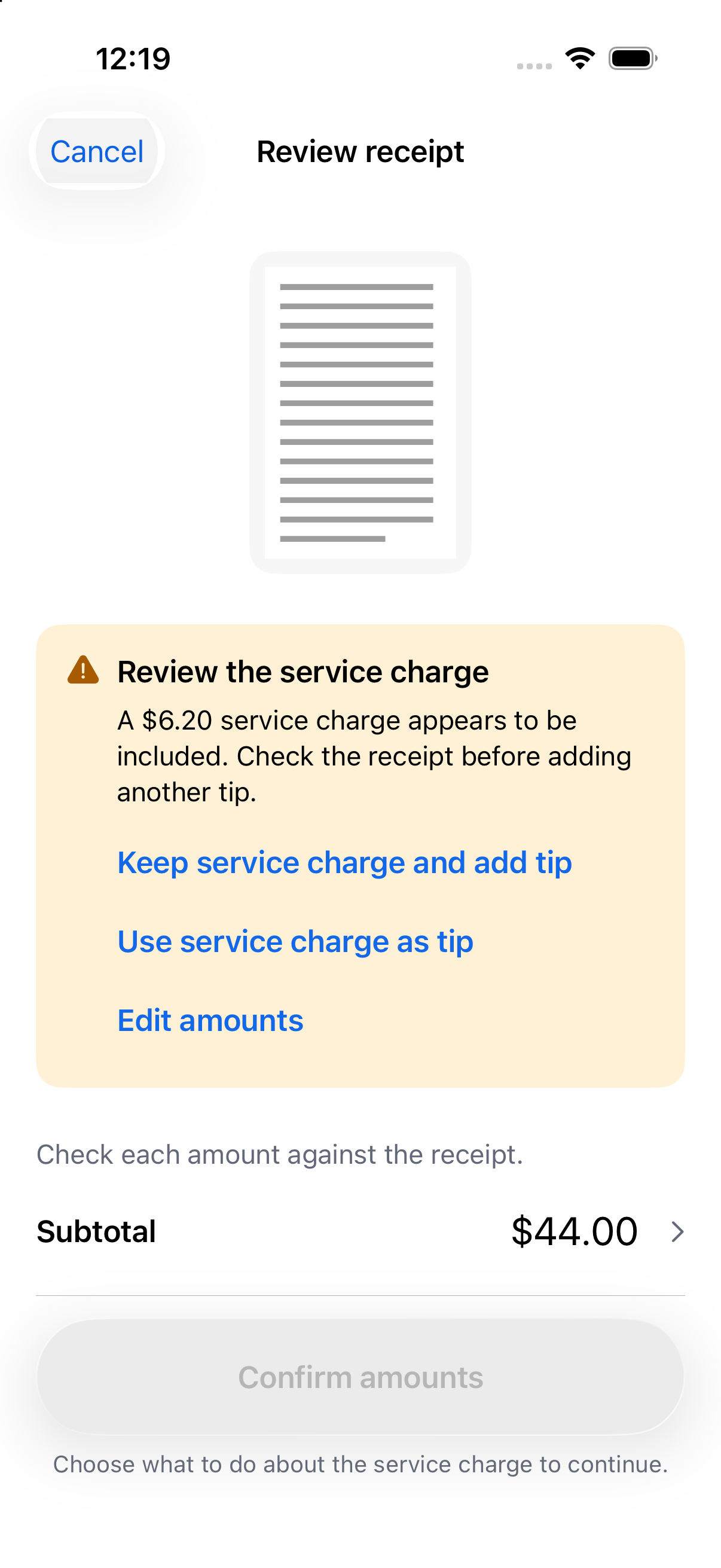 Tip't 2.0 receipt scanner